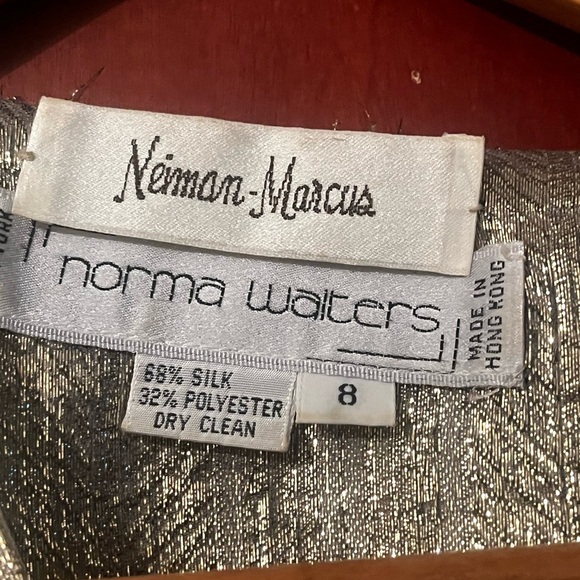 Norma Walters Neiman Marcus Exclusive Silk Dress Long Blouse Gold Sz 8 Hong Kong - Picture 8 of 12